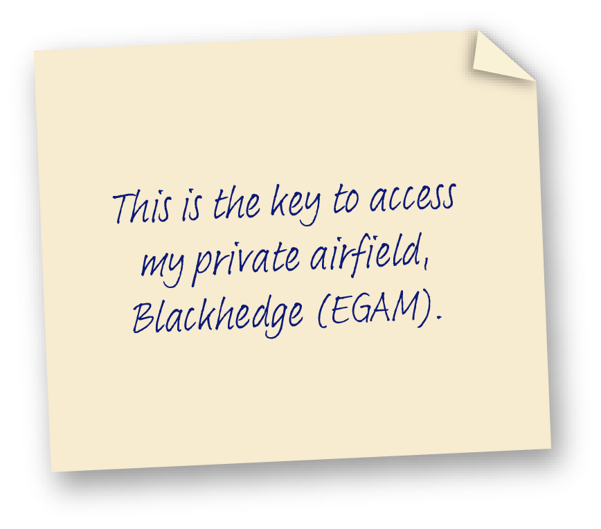 This is the key to access my private airfield