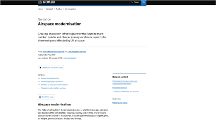 Airspace modernisation homepage